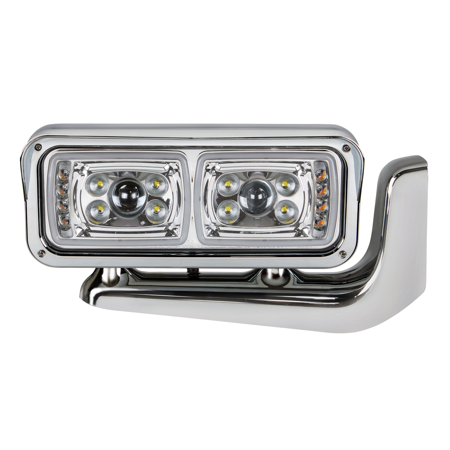 Peterbilt 379 10 High Power LED Chrome Projection Headlight with Mounting Arm-Passenger Side