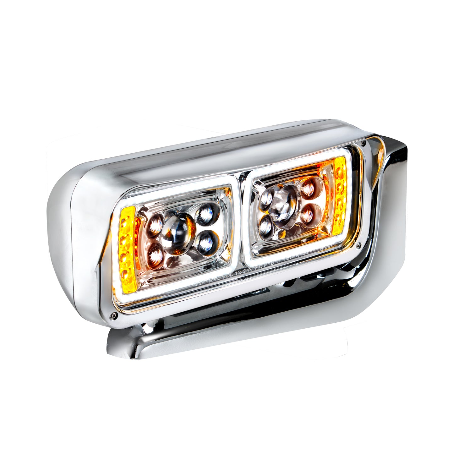 Peterbilt 379 10 High Power LED Chrome Projection Headlight with Mounting Arm-Passenger Side