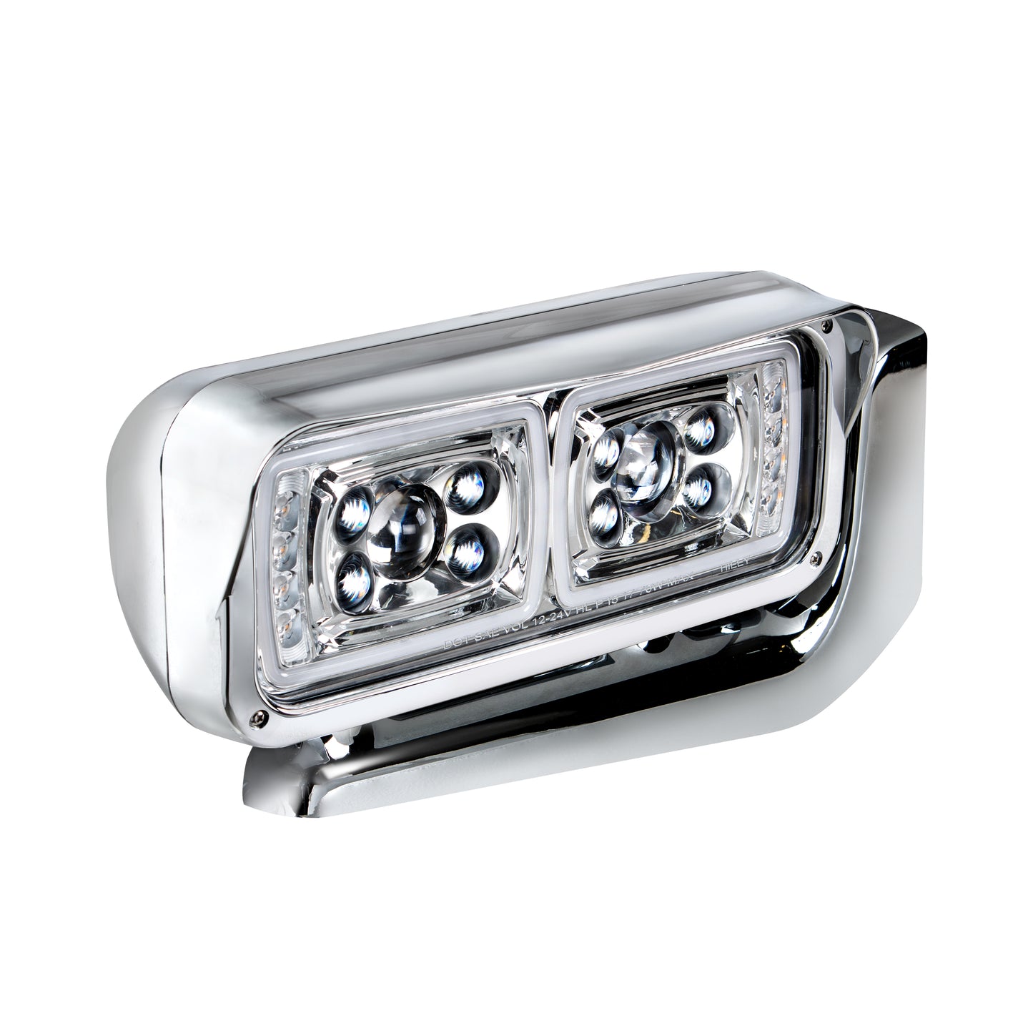 Peterbilt 379 10 High Power LED Chrome Projection Headlight with Mounting Arm-Passenger Side