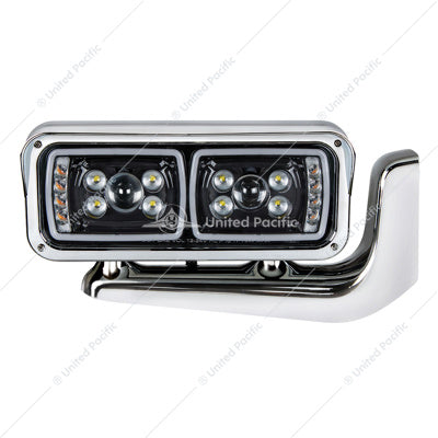 10 High Power LED "Blackout" Projection Headlight Assembly With Mounting Arm - Passenger