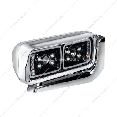 10 High Power LED "Blackout" Projection Headlight Assembly With Mounting Arm - Passenger