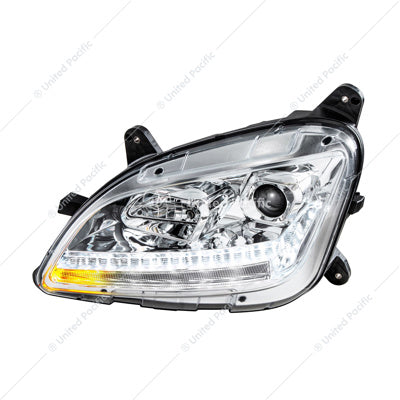 Chrome Projection Headlight With LED Sequential Turn and DRL For 2012-2021 Peterbilt 579- Driver