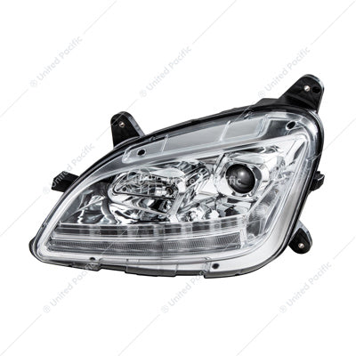 Chrome Projection Headlight With LED Sequential Turn and DRL For 2012-2021 Peterbilt 579- Driver