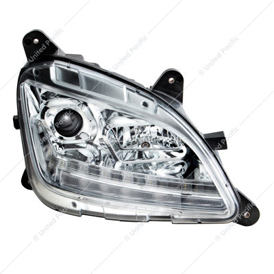 Chrome Projection Headlight With LED Sequential Turn and DRL For 2012-2021 Peterbilt 579- Passenger