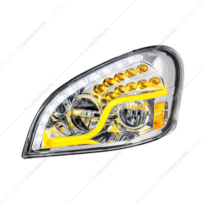 Freightliner Cascadia LED Headlight Chrome Driver's Side