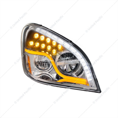 Freightliner Cascadia LED Headlight Chrome Passenger's Side