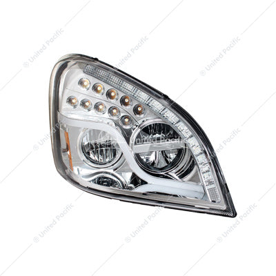 Freightliner Cascadia LED Headlight Chrome Passenger's Side