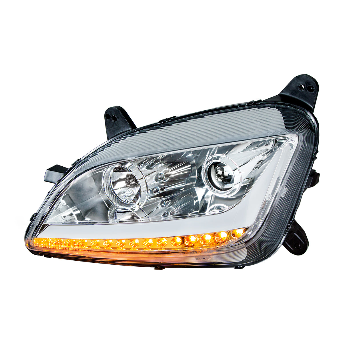 Peterbilt 579(2012-2021) & 587(2010-2016) Chrome Projection Headlight with LED Position Light & Signal - Driver's Side