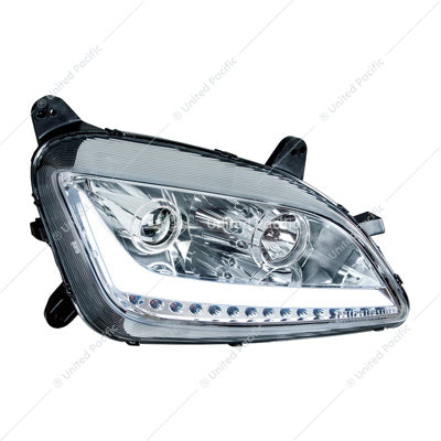 Peterbilt 579(2012-2021) & 587(2010-2016) Chrome Projection Headlight with LED Position Light & Signal - Passenger's Side