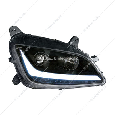 Peterbilt 579(2012-2021) & 587(2010-2016) Black Projection Headlight with LED Position & Signal Passenger's Side