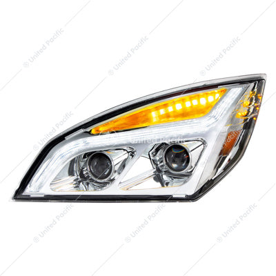 Freightliner Cascadia (2018-2024) CHROME LED PROJECTION HEADLIGHT WITH LED POSITION LIGHT-DRIVER