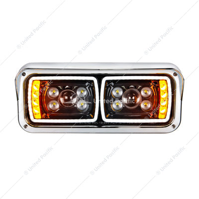 KENWORTH-FREIGHTLINER-PETERBILT LED Black Projector Headlight Assembly - Passenger