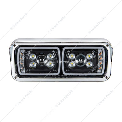 KENWORTH-FREIGHTLINER-PETERBILT LED Black Projector Headlight Assembly - Passenger