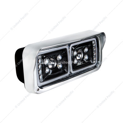 KENWORTH-FREIGHTLINER-PETERBILT LED Black Projector Headlight Assembly - Passenger