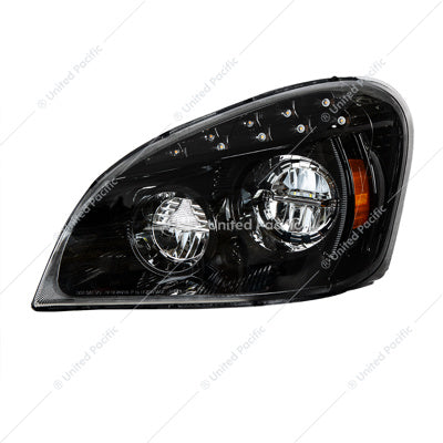 Freightliner Cascadia Black LED Headlight 2008-2017 Drivers's Side