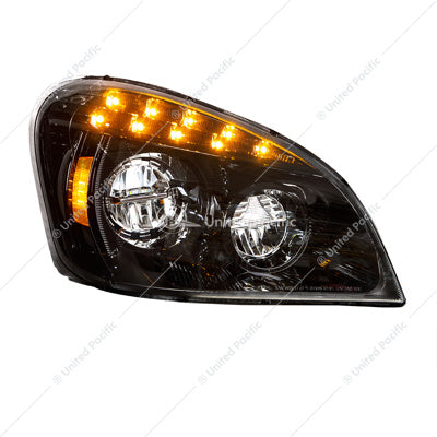 Freightliner Cascadia Black LED Headlight 2008-2017 Passenger's Side