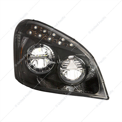 Freightliner Cascadia Black LED Headlight 2008-2017 Passenger's Side