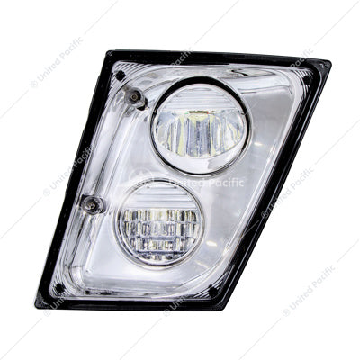 2 High Power LED Chrome Driving Light & Fog Light For 2003-2017 Volvo VNL - Driver/Left