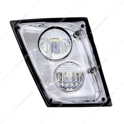 2 High Power LED Chrome Driving Light & Fog Light For 2003-2017 Volvo VNL - Passenger/Right