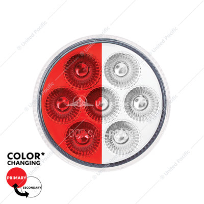 2" ROUND DOUBLE FURY LIGHT (CLEARANCE/MARKER) - RED & WHITE LED/CLEAR LENS