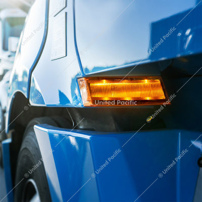 Image of the United Pacific Freightliner Cascadia Driver 6 LED Amber Turn Signal Light – Competition Series Part # 36006