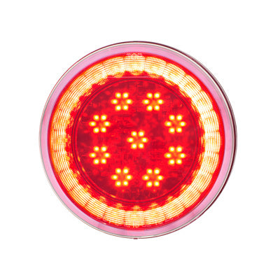 33 LED 4" Round Lumos Light S-Series (Stop, Turn & Tail) - Red / Clear