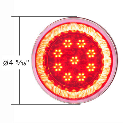 33 LED 4" Round Lumos Light S-Series (Stop, Turn & Tail) - Red / Clear