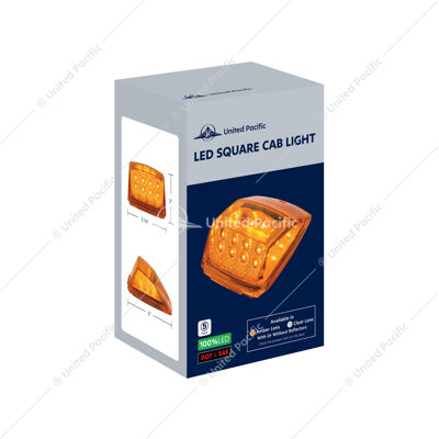 REFLECTOR SQUARE CAB LIGHT 17 LED- AMBER / AMBER (5-Pack)