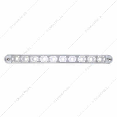 10 LED 9" Auxiliary Light Bar with Bezel - White LED/Clear Lens