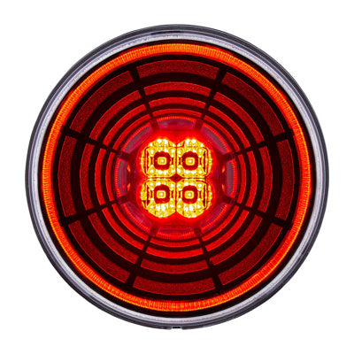 13 LED 4" Round Abyss Light (Stop, Turn & Tail) - Red / Clear