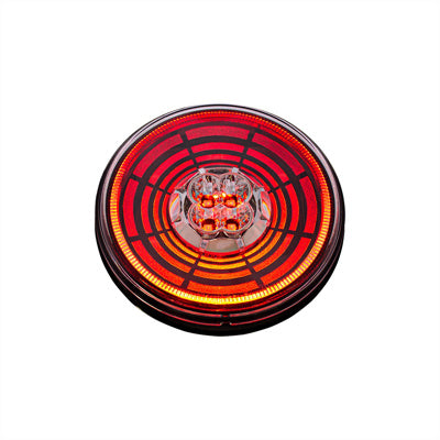 13 LED 4" Round Abyss Light (Stop, Turn & Tail) - Red / Clear