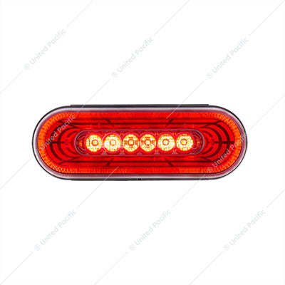 6" OVAL ABYSS LIGHT (STOP, TURN & TAIL) - RED LED/CLEAR LENS-22 LED