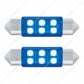 6 SMD HIGH POWER MICRO SMD LED 6418/6461-36MM LIGHT BULB (2-PACK) BLUE