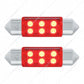 6 SMD HIGH POWER MICRO SMD LED 6418/6461-36MM LIGHT BULB (2-PACK) RED