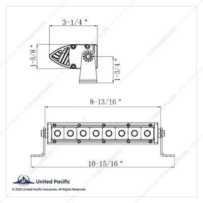 8 High Power Cree LED Single Row 8-3/4" Light Bar - Spot & Flood