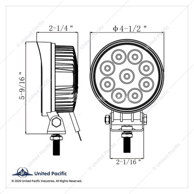 9 High Power LED Round Competition Series Work Light - Spot