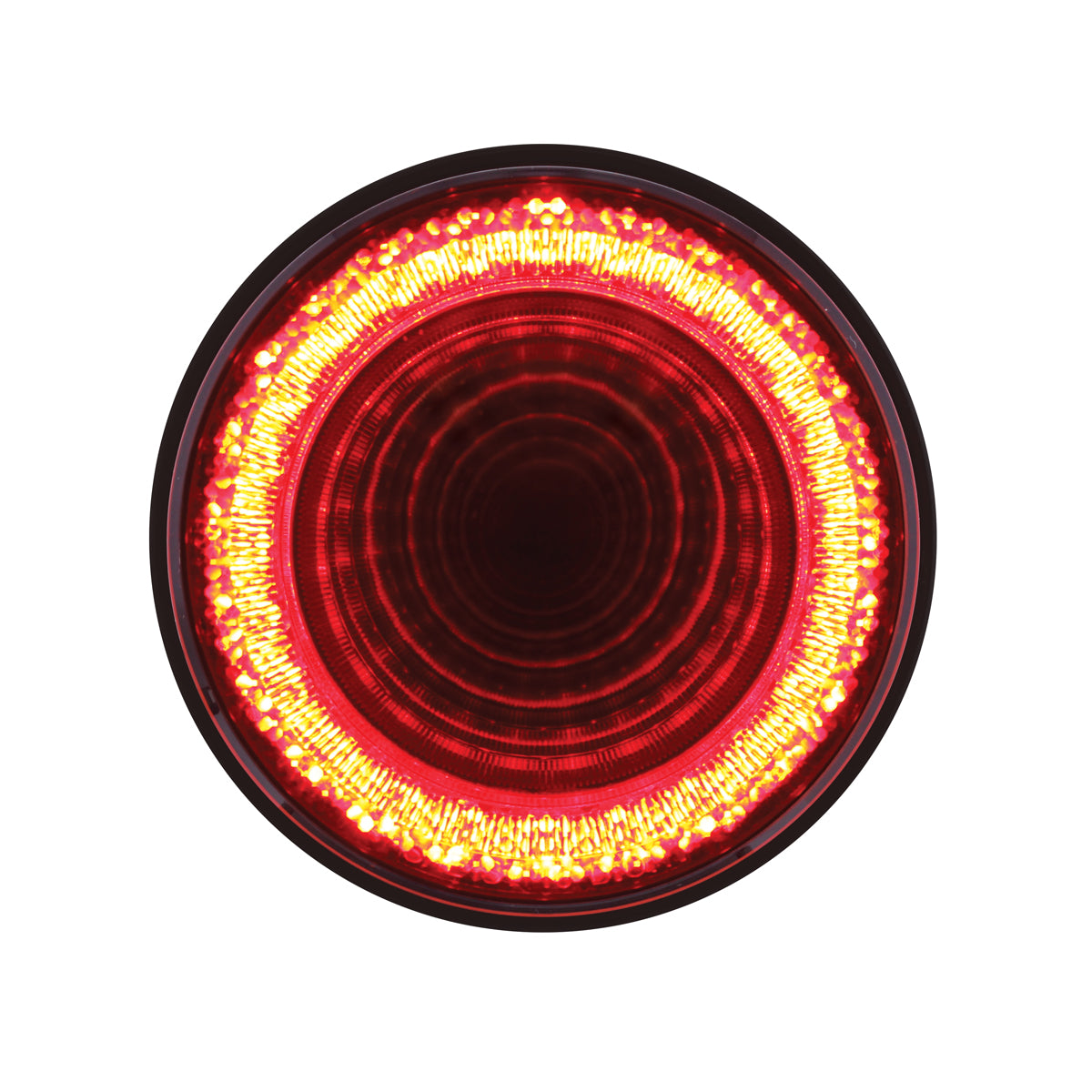 24 LED 4" Round Mirage Light (Stop, Turn & Tail) - Red LED/Red Lens