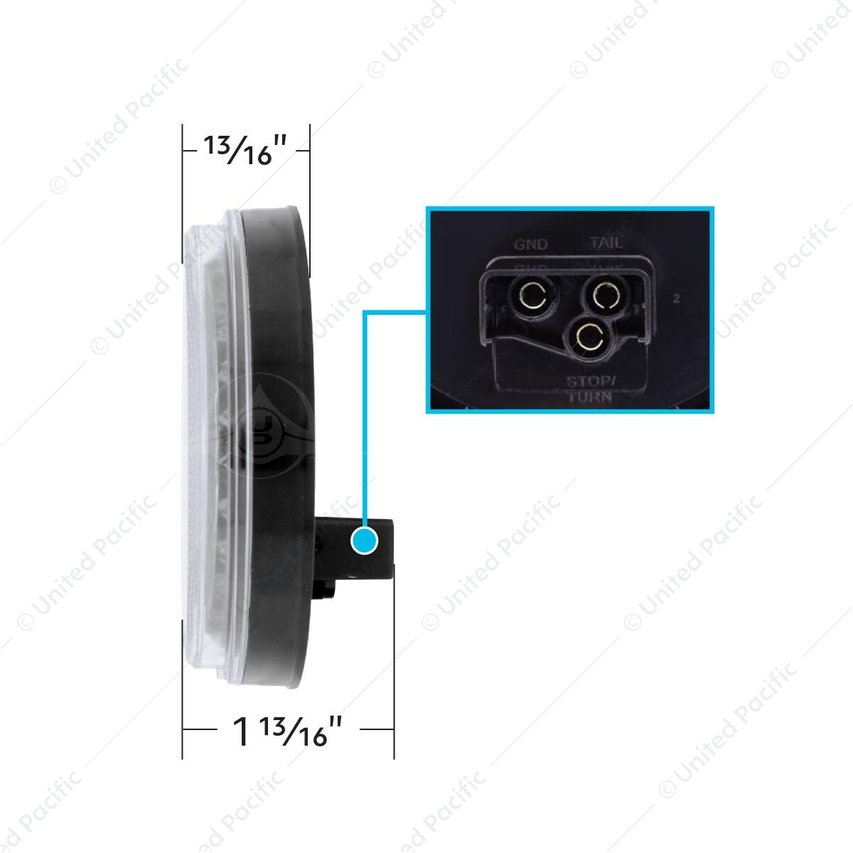 4" Round Mirage Light 24 LED STT Red/Clear