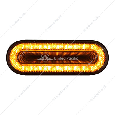 Image of the United Pacific 6" Oval Mirage Turn Signal Light - Amber LED/Clear Lens 24 LED Part # 36665