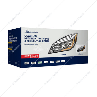 Freightliner Cascadia Headlight 2018+ DRL & Sequential Turn Signal Passenger's