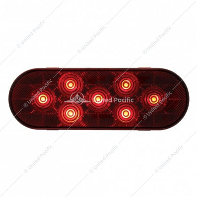 7 LED Oval Stop/Turn/Tail Light - Red LED/Red Lens