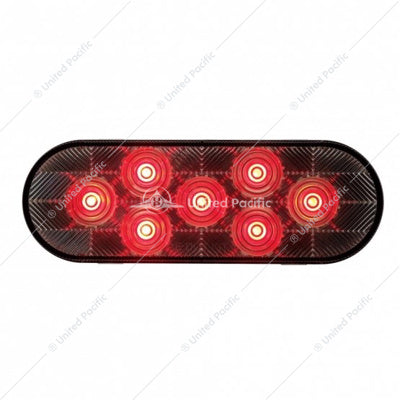 7 LED Oval Stop/Turn/Tail Light - Red LED/Clear Lens