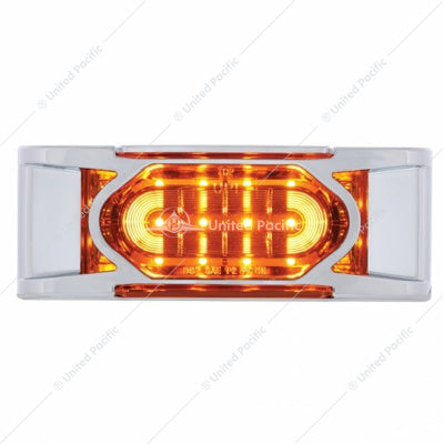 16 LED REFLECTOR LIGHT (CLEARANCE/MARKER) WITH CHROME BEZEL - AMBER LED/AMBER LENS