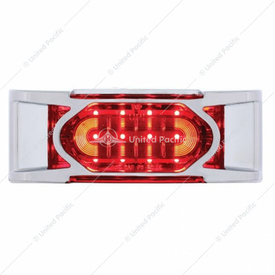 16 LED REFLECTOR LIGHT (CLEARANCE/MARKER) WITH CHROME BEZEL - RED LED/RED LENS