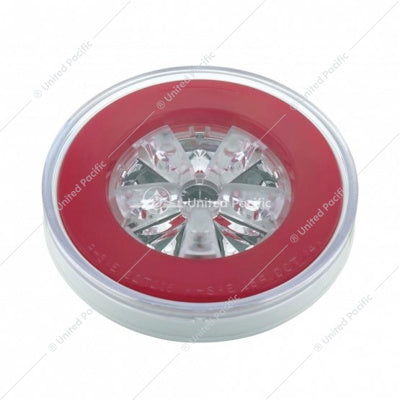 4" ROUND GLOLIGHT (STOP, TURN & TAIL) - RED LED/RED LENS (CARD)-18 LED