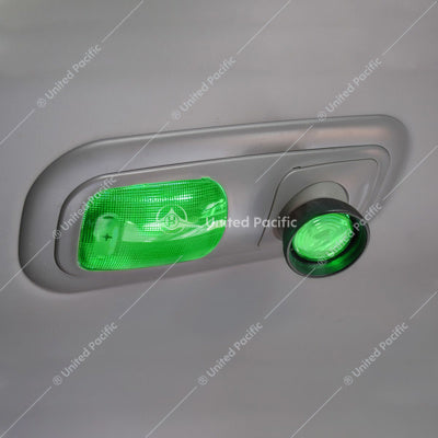 PETERBILT-RECTANGULAR DOME LIGHT LENS-GREEN