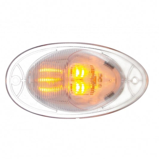 Freightliner Cascadia Turn Signal Light - Dome Lens - 7 LED - Amber LED/Clear Lens