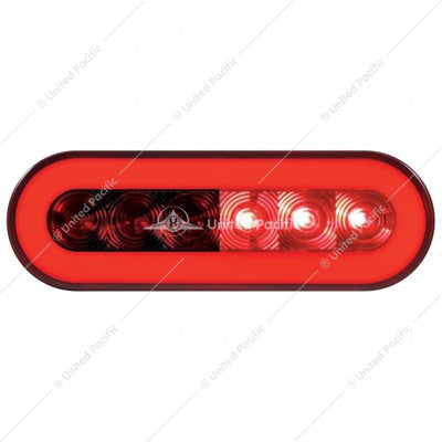 6" Oval GloLight (Stop, Turn & Tail) 22LED Red LED/Red Lens