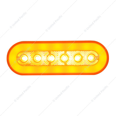 Image of the United Pacific 22 LED 6" Oval GloLight Turn Signal - Amber LED/Amber Lens Part # 37129