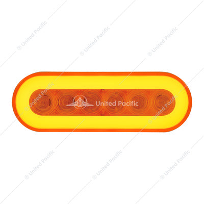 Image of the United Pacific 22 LED 6" Oval GloLight Turn Signal - Amber LED/Amber Lens Part # 37129